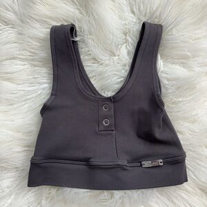 Bombshell Sportswear Grey Snap Button Sports-bra & Shorts (SET)